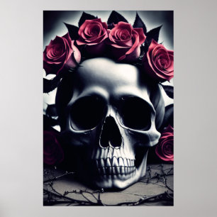 Beautiful Dark & Gothic Rose Skull Poster