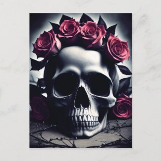  Beautiful Dark & Gothic Rose Skull Poster