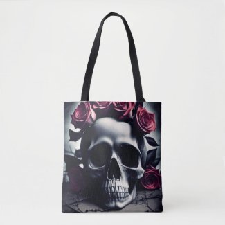 Beautiful Dark & Gothic Rose Skull