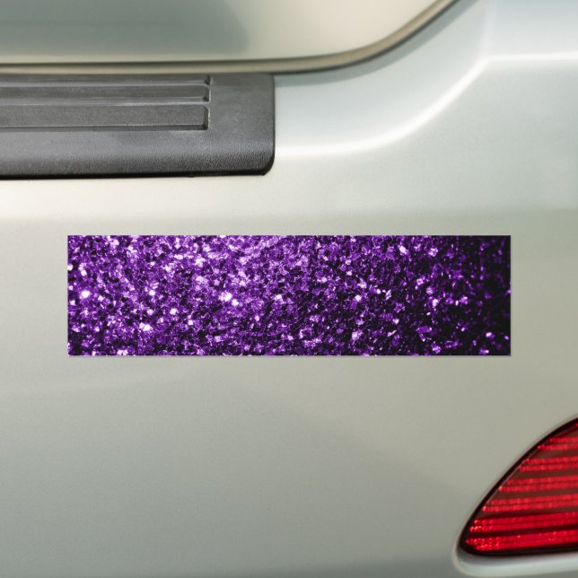 Beautiful Dark Purple glitter sparkles Bumper Sticker (On Car)