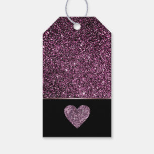 Beautiful dark purple glitter sparkles gift tags