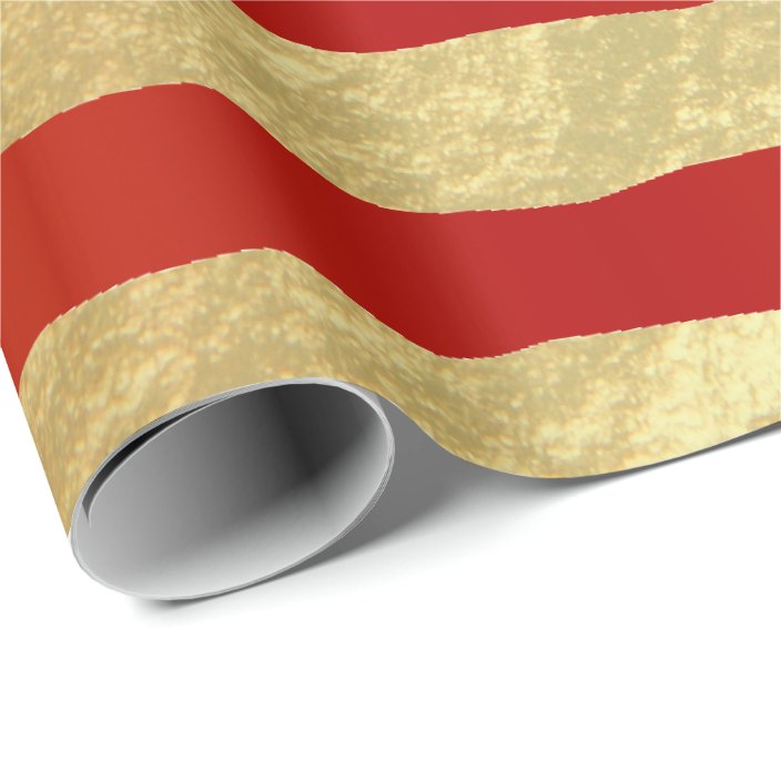 Beautiful Dark Red and Gold Foil Stripes Wrapping Paper Zazzle.co.uk