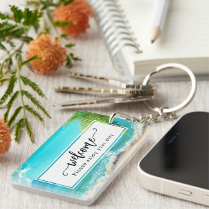 Beautiful Day Beach Vacation Rental Key Ring