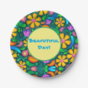 Beautiful Day Floral Paper Plate