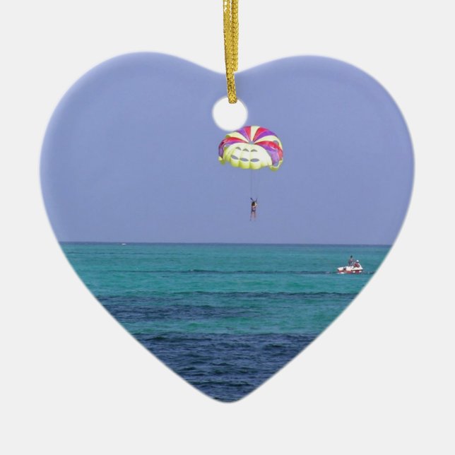 Beautiful day for para-sailing ceramic tree decoration (Front)