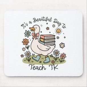 Beautiful Day To Teach Tk Funny Silly Goose Floral Mouse Mat