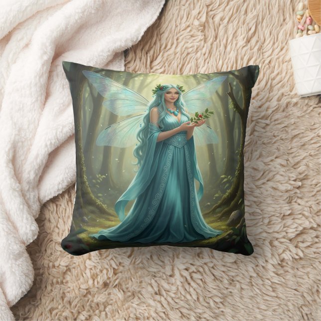 Beautiful December Turquoise Fairy Cushion (Blanket)