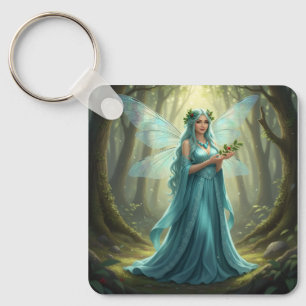 Beautiful December Turquoise Fairy Key Ring