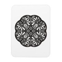Beautiful Deco Black Square Doodle