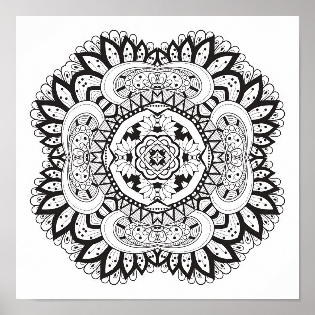 Beautiful Deco Square Doodle 2 Poster (Front)