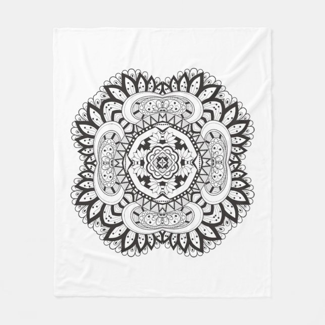 Beautiful Deco Square Doodle Fleece Blanket (Front)