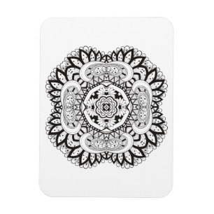 Beautiful Deco Square Doodle Magnet