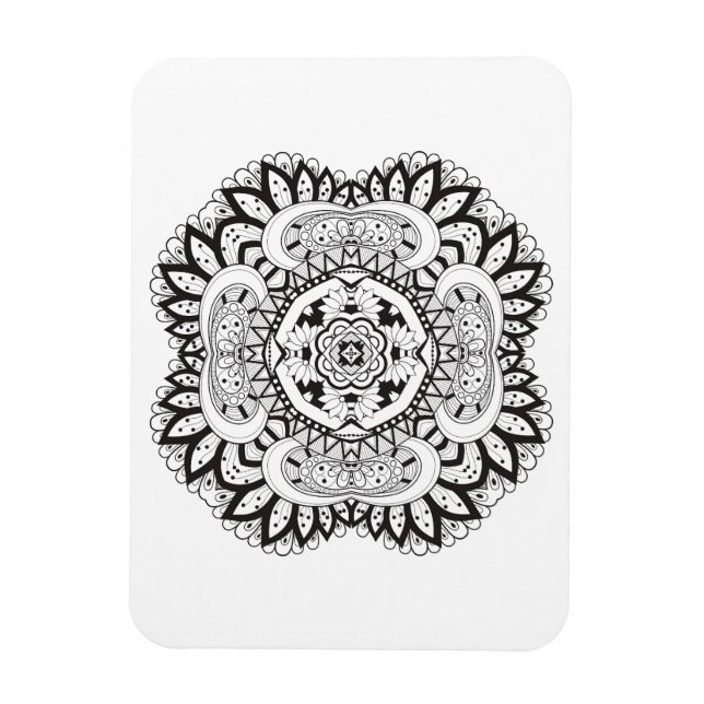 Beautiful Deco Square Doodle Magnet (Vertical)