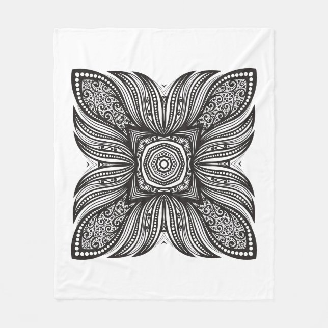 Beautiful Decor Square Doodle Fleece Blanket (Front)