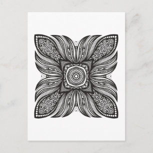 Beautiful Decor Square Doodle Postcard