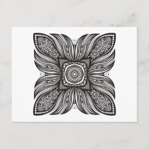Beautiful Decor Square Doodle Postcard