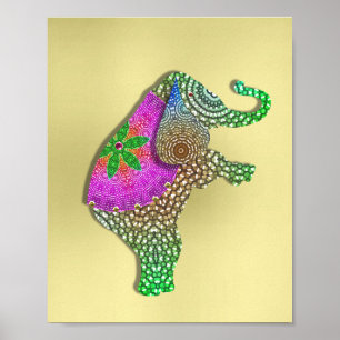 Beautiful Decorated Indian Elephant Picture Poster