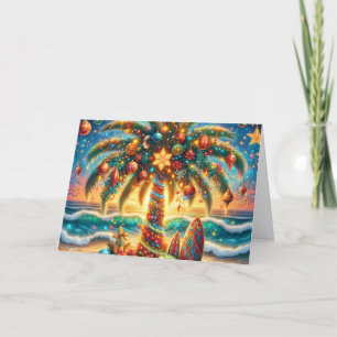 Beautiful Decorated Palm Tree Holiday Card