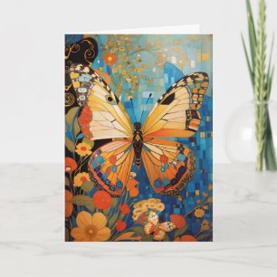 Beautiful Decorative Butterfly Floral Thank you  Card