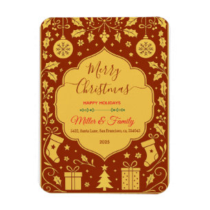 Beautiful Decorative Christmas Frame Design Magnet