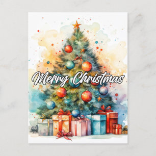 Beautiful Decorative Holiday Christmas Tree Postcard