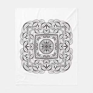 Beautiful Decorative  Square Doodle Fleece Blanket