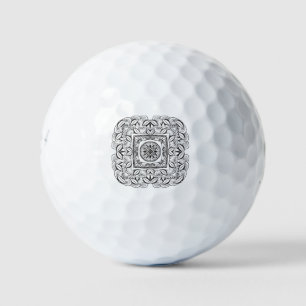 Beautiful Decorative  Square Doodle Golf Balls