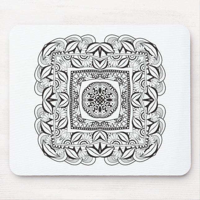 Beautiful Decorative  Square Doodle Mouse Mat (Front)