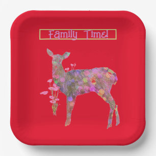 Beautiful Deer Christmas Paper Plate