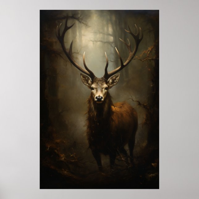 Beautiful Deer In The Forest Poster (Front)