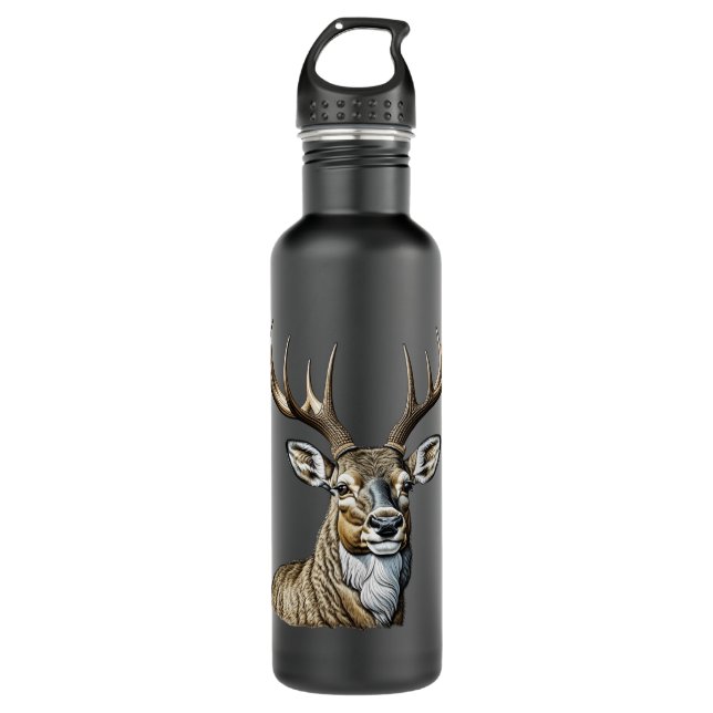 Beautiful Deer with Antlers 710 Ml Water Bottle (Front)