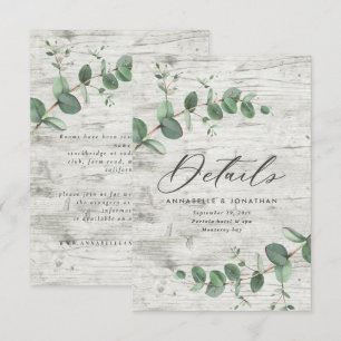 Beautiful delicate eucalyptus wedding details RSVP
