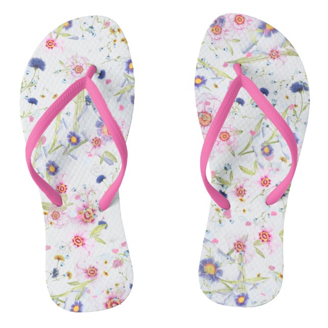 Beautiful Delicate Floral  Flip Flops (Footbed)