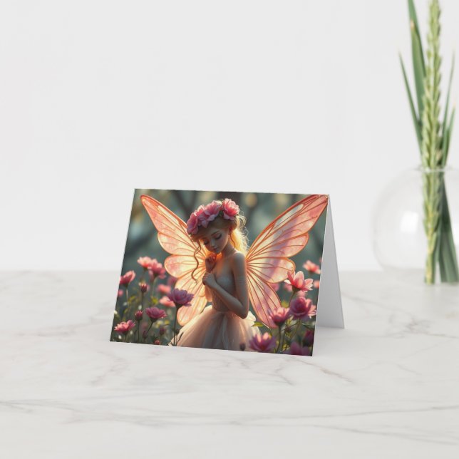 Beautiful Delicate Romantic Fairy Card (Front)
