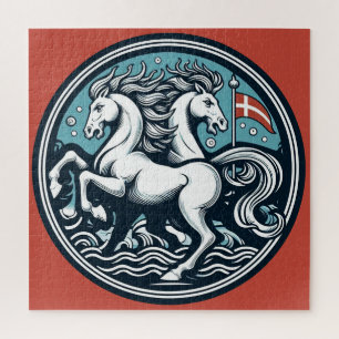 "Beautiful Denmark Mystical Horses" 19 Jigsaw Puzzle