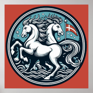 "Beautiful Denmark Mystical Horses" 19 Poster