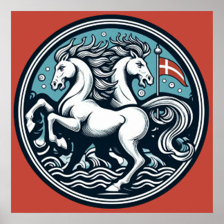"Beautiful Denmark Mystical Horses" 19 Poster