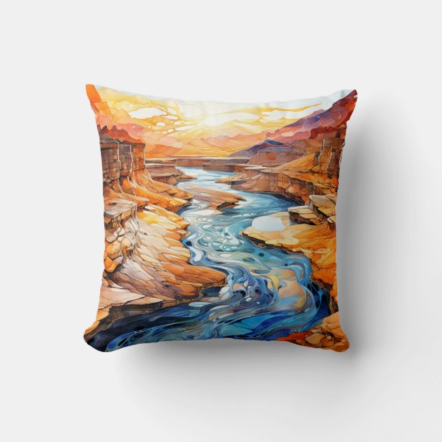 Beautiful Desert Canyon Landscape Cushion (Front)