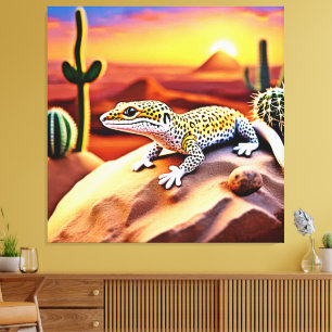 Beautiful Desert leopard Gecko Design Canvas Print