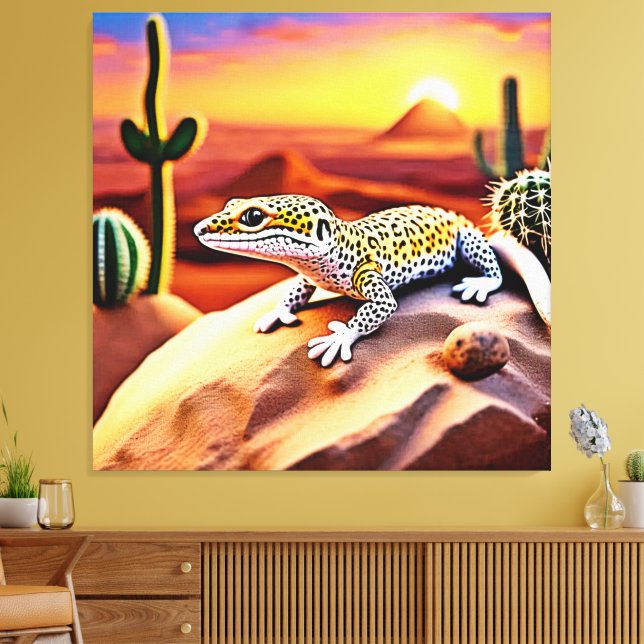 Beautiful Desert leopard Gecko Design Canvas Print (Insitu(LivingRoom))