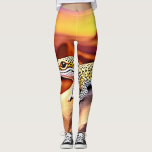 Beautiful Desert leopard Gecko Design Leggings