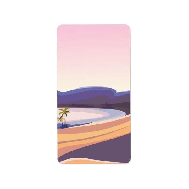 Beautiful desert oasis label (Front)