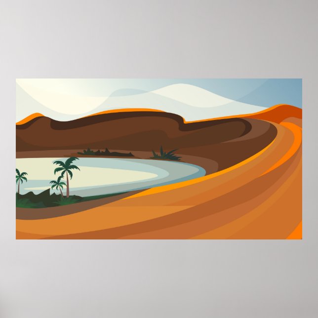 Beautiful desert oasis poster (Front)