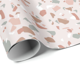 Beautiful desert tones terrazzo pattern wrapping paper