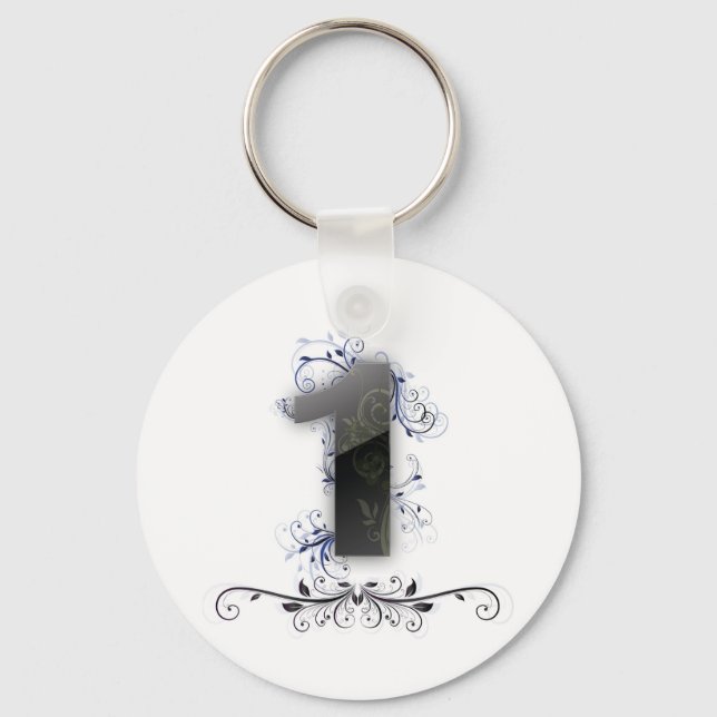 Beautiful design for the number 1 key ring (Front)