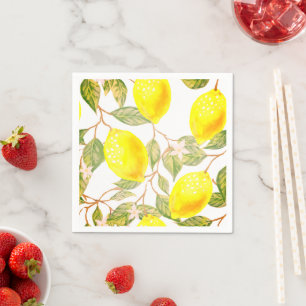 Beautiful design watercolor lemon napkin