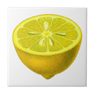 Beautiful design watercolor lemon tile