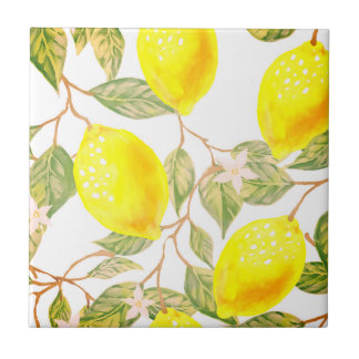 Beautiful design watercolor lemon tile