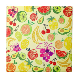 Beautiful design watercolor South Fruit Tile
