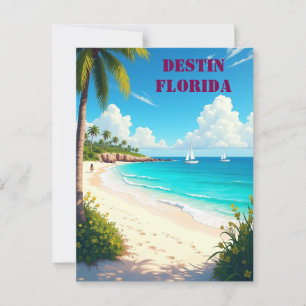 Beautiful  Destin Florida Sunset Beach  Postcard
